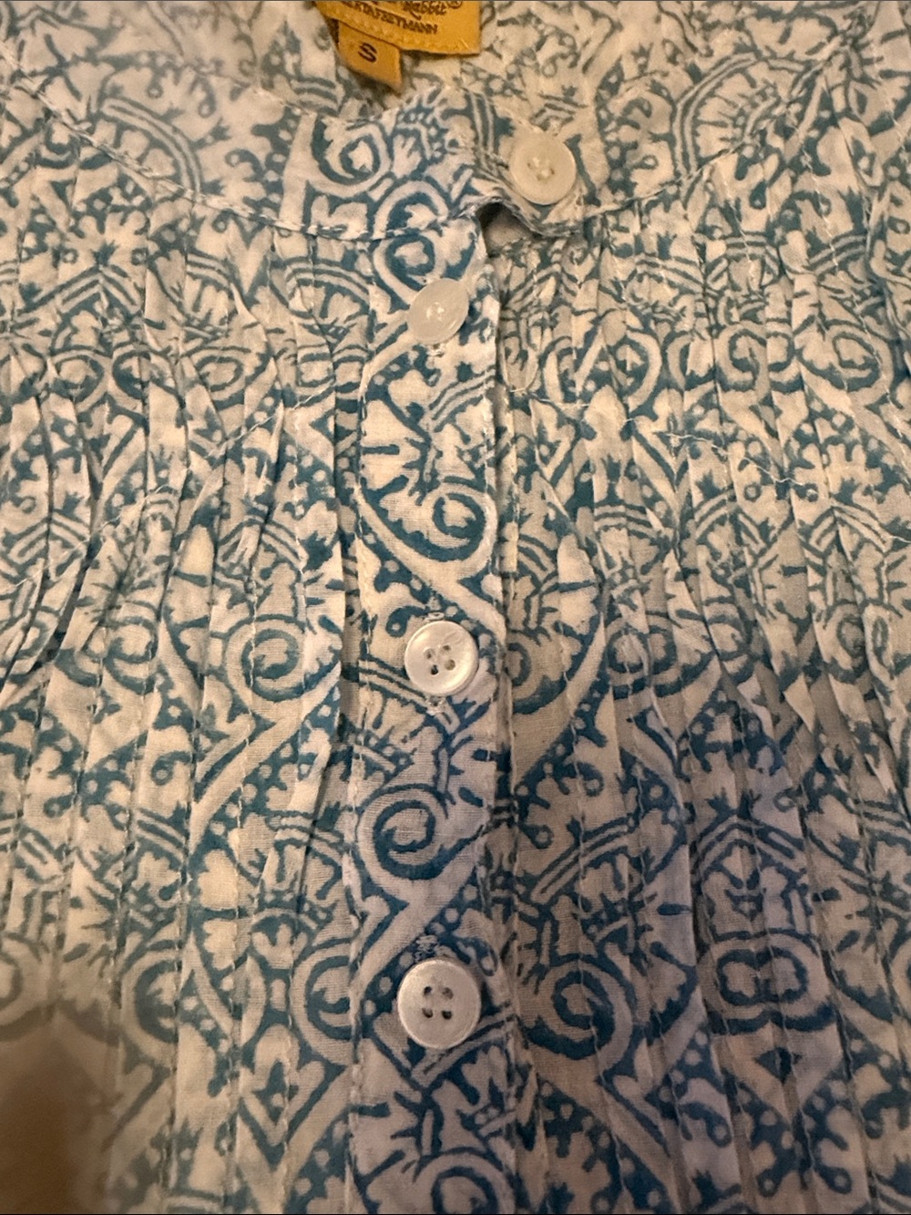 Roberta Roller Rabbit Blue and White Tunic with Intricate Patterns - Picture 11 of 16